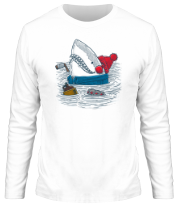 Мужская футболка длинный рукав Белые акулы фото