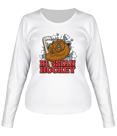 Женская футболка длинный рукав Русский хоккей
