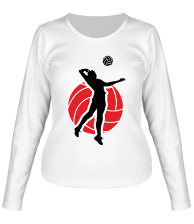 Женская футболка длинный рукав Волейболист