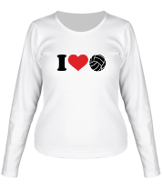 Женская футболка длинный рукав Я люблю волейбол фото