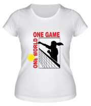 Женская футболка Один мир - одна игра фото