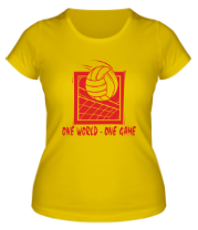 Женская футболка One world - one game фото