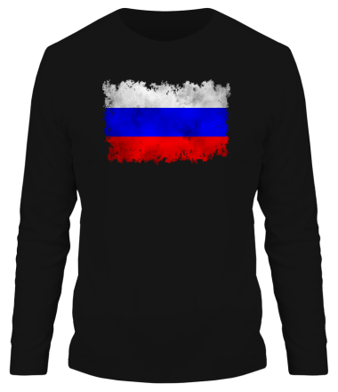Мужская футболка длинный рукав Флаг РФ