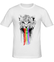 Мужская футболка Радужный леопард фото