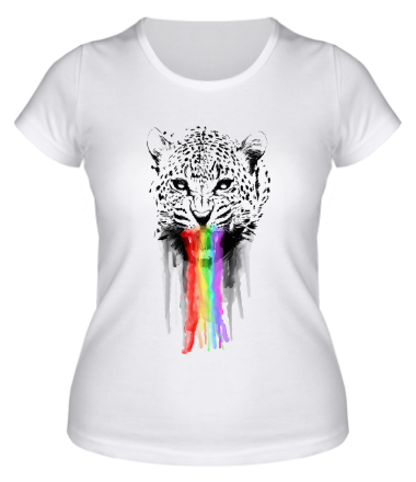 Женская футболка Радужный леопард