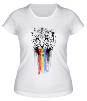 Женская футболка Радужный леопард фото
