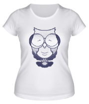 Женская футболка Сова в очках фото