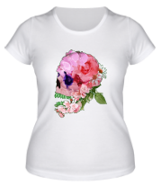 Женская футболка Цветочный череп фото