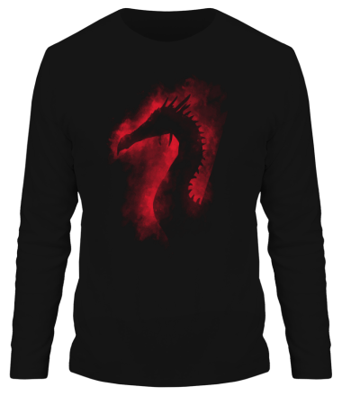 Мужская футболка длинный рукав Дракон в дыму
