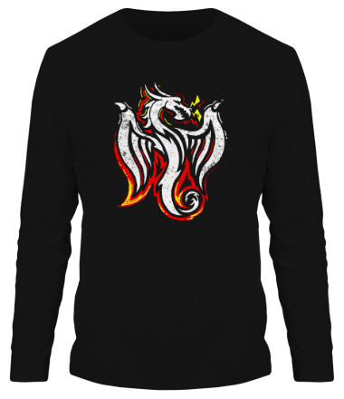 Мужская футболка длинный рукав Огненный Дракон