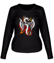 Женская футболка длинный рукав Огненный Дракон фото