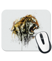 Коврик для мыши Тигр  красками фото
