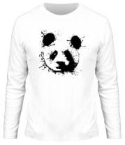 Мужская футболка длинный рукав Панда кляксами фото