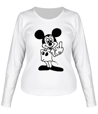 Женская футболка длинный рукав Mickey Mouse & Fuck
