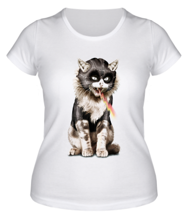 Женская футболка Кот с молнией