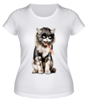 Женская футболка Кот с молнией фото