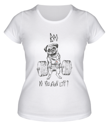 Женская футболка Мопс жмёт