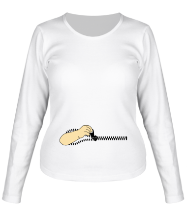 Женская футболка длинный рукав Рука растегивающая молнию