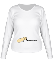 Женская футболка длинный рукав Рука растегивающая молнию