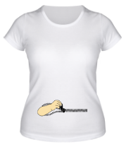 Женская футболка Рука растегивающая молнию