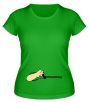 Женская футболка Рука растегивающая молнию фото