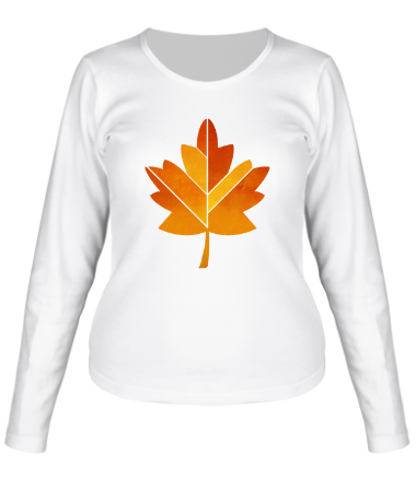 Женская футболка длинный рукав  Осенний лист