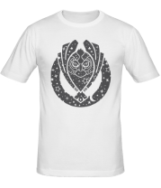 Мужская футболка Звездная сова серый фото