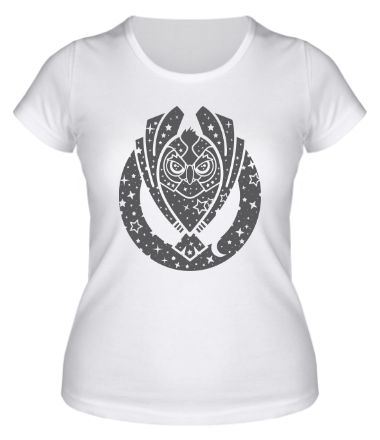 Женская футболка Звездная сова серый