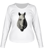 Женская футболка длинный рукав Лошадь фото