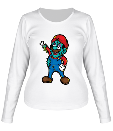 Женская футболка длинный рукав Зомби Марио