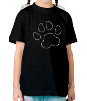 Детская футболка Кошачья лапка (со стразами) фото