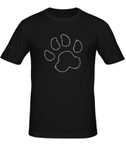 Мужская футболка Кошачья лапка (со стразами)