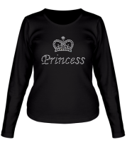 Женская футболка длинный рукав Принцесса (со стразами)
