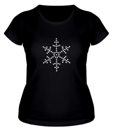 Женская футболка Снежинка (со стразами)