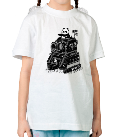 Детская футболка Страшная панда. Танк террора.