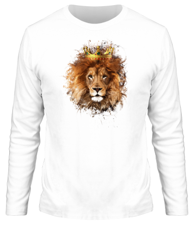 Мужская футболка длинный рукав Лев в короне