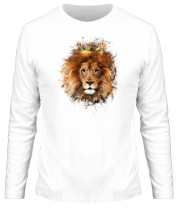 Мужская футболка длинный рукав Лев в короне фото
