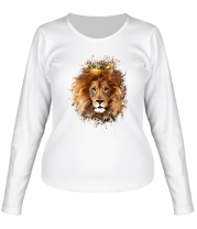 Женская футболка длинный рукав Лев в короне фото