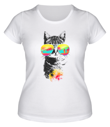 Женская футболка Пляжный кот