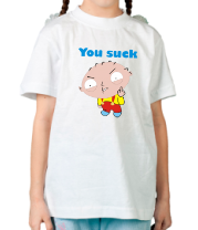 Детская футболка You suck фото