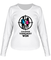 Женская футболка длинный рукав Сounter terrorist win