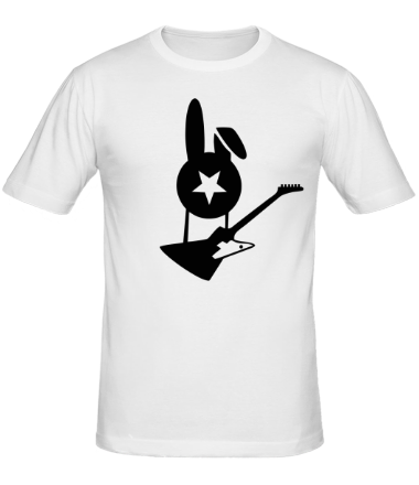 Мужская футболка Заяц с гитарой