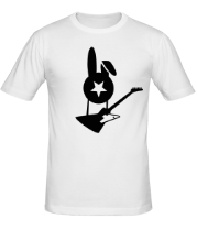Мужская футболка Заяц с гитарой фото