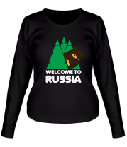 Женская футболка длинный рукав Welcome to Russia