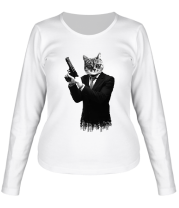 Женская футболка длинный рукав Cat! Pussy Cat! фото