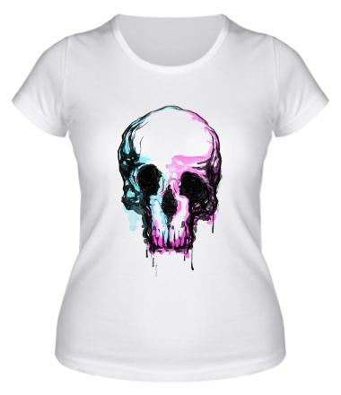 Женская футболка Акварельный череп