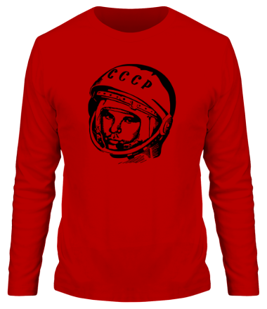 Мужская футболка длинный рукав СССР - Ю. Гагарин