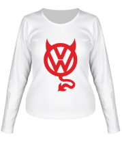 Женская футболка длинный рукав VW Devil logo фото
