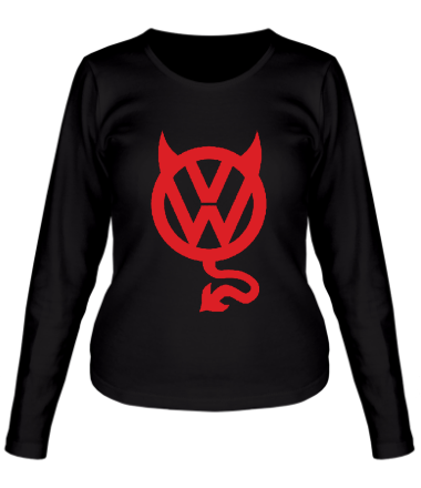 Женская футболка длинный рукав VW Devil logo