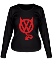 Женская футболка длинный рукав VW Devil logo фото